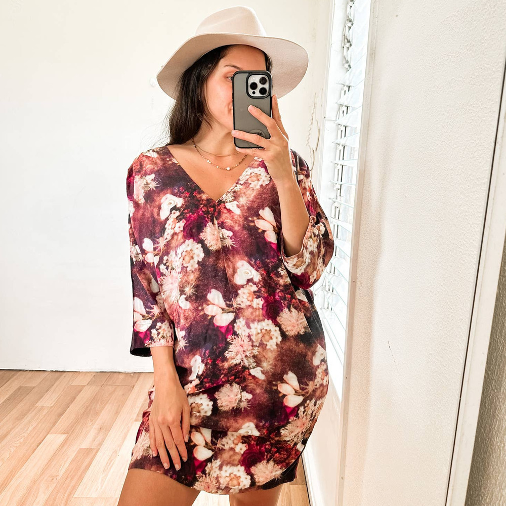 Anthropologie The Odells Floral Dolan Sleeve Dress Size XS